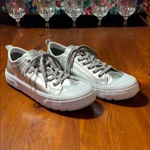UGG Silver Canvas Women’s Sneakers